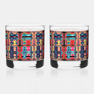 Meerkleurige Abstracte drinkgerei Whisky Glas