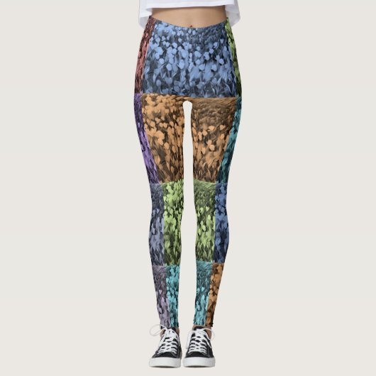 Meerkleurige Abstracte Floral-Leggings Leggings (Voorkant)