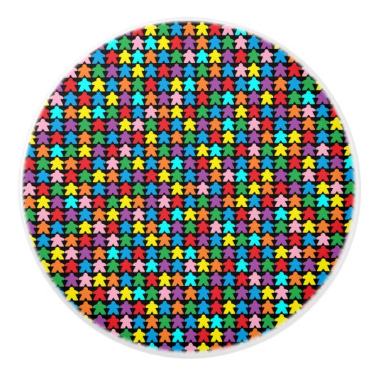 Meerkleurige appels keramische knop (Voorkant)