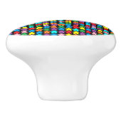 Meerkleurige appels keramische knop (Zijkant)