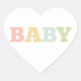 Meerkleurige baby stickers, hart sticker