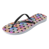 Meerkleurige bloem van gekleurd glas teenslippers (Schuin)