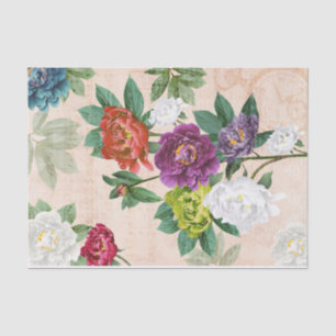 Meerkleurige Bloemen Muziek & Handschrift Decoupag Tissuepapier