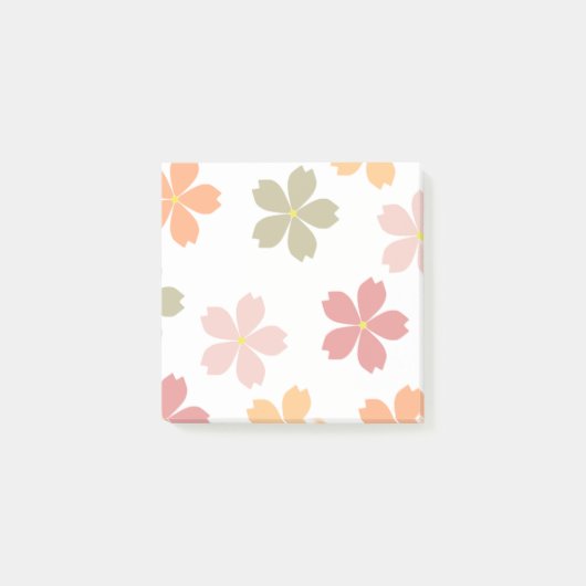 Meerkleurige bloemen post-it® notes (Voorkant)