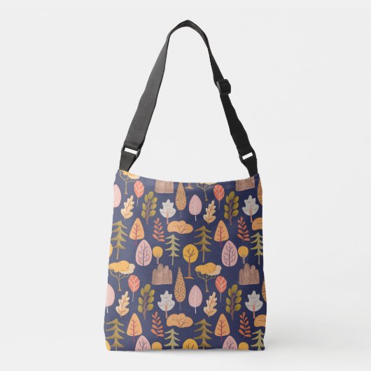 Meerkleurige Bomen: Midden herfst  Crossbody Tas (Voorkant)
