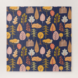 Meerkleurige Bomen: Midden herfst Legpuzzel