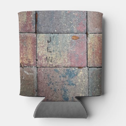 Meerkleurige brick met Initialen Blikjeskoeler (Achterkant)