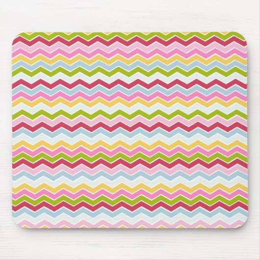 Meerkleurige chevron zigzag muismat (Voorkant)