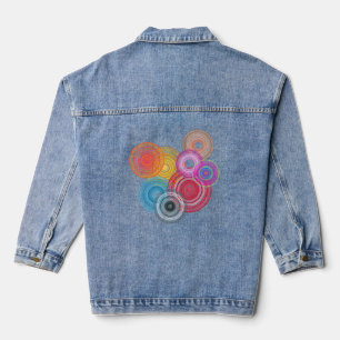 Meerkleurige cirkels denim jacket