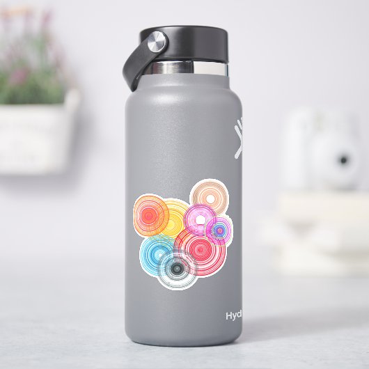 Meerkleurige cirkels sticker (HydroFlask)