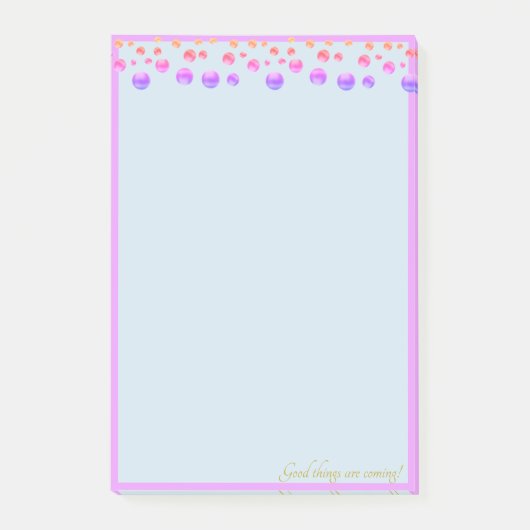 Meerkleurige confetti op lichtblauw post-it® notes (Voorkant)