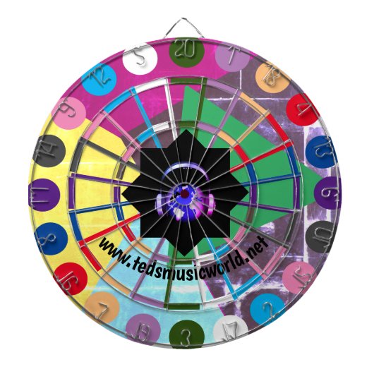 Meerkleurige Dartboard-set Dartbord (Voorkant)