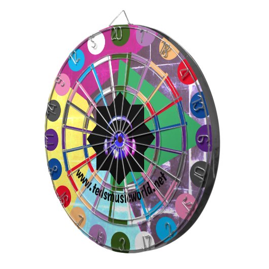 Meerkleurige Dartboard-set Dartbord (Voorkant Rechts)