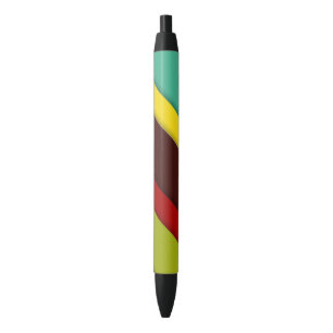 Meerkleurige diagonale strepen zwarte inkt pen