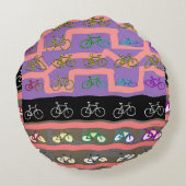 Meerkleurige fietsen rond kussen (Achterkant)