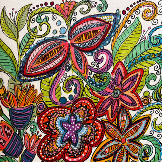 Meerkleurige Floral Fleece Deken