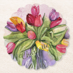 Meerkleurige Floral Kartonnen Onderzetters