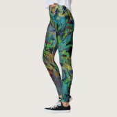 Meerkleurige, gekribde, gespleten, gekke kunst leggings (Links)