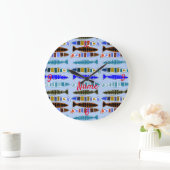 Meerkleurige gestreepte vis Thunder_Cove Grote Klok (Huis)