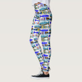 Meerkleurige gestreepte vis Thunder_Cove Leggings (Links)