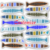 Meerkleurige gestreepte vis Thunder_Cove Sticker (Voorkant)