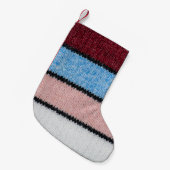 Meerkleurige gestreepte wol: weefselstructuur. kleine kerstsok (Voorkant (Hangend))