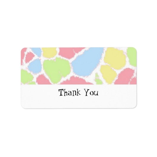 Meerkleurige Giraffe-fourpatroonlabel Etiket (Voorkant)