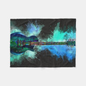 meerkleurige gitaar fleece deken (Voorkant (Horizontaal))
