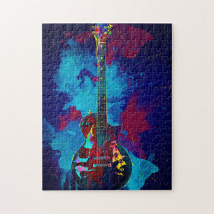meerkleurige gitaar legpuzzel