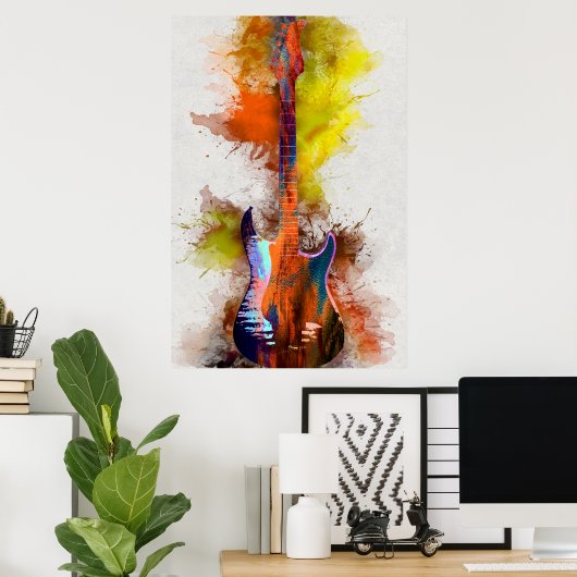 meerkleurige gitaar poster (Thuiskantoor)