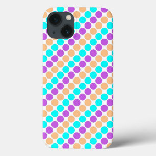 Meerkleurige grote polka stippen retro sixties iPhone 13 hoesje