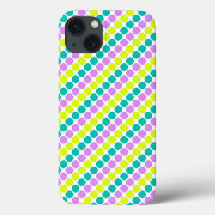 Meerkleurige grote polka stippen retro sixties iPhone 13 hoesje