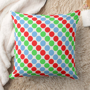 Meerkleurige grote polka stippen retro sixties kussen