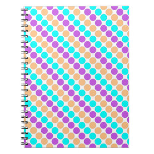 Meerkleurige grote polka stippen retro sixties notitieboek