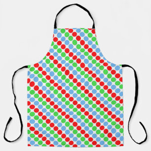 Meerkleurige grote polka stippen retro sixties schort