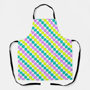 Meerkleurige grote polka stippen retro sixties schort