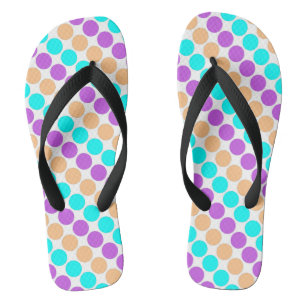 Meerkleurige grote polka stippen retro sixties teenslippers