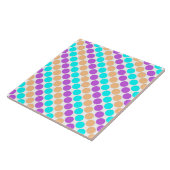 Meerkleurige grote polka stippen retro sixties tegeltje (Zijkant)