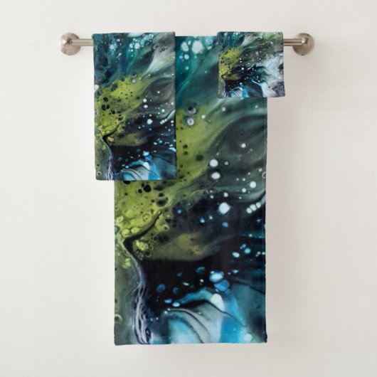 Meerkleurige handdoeken. Abstract patroon. Anetka Bad Handdoek (Insitu)