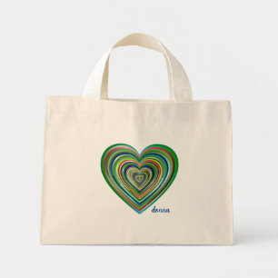 Meerkleurige hart Canvas tas