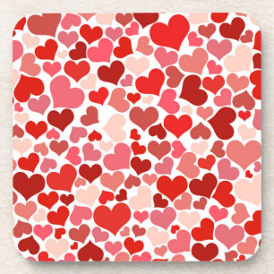 Meerkleurige harten Patroon-20367 Bier Onderzetter