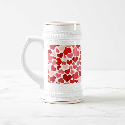 Meerkleurige harten Patroon-20367 Bierpul (Links)