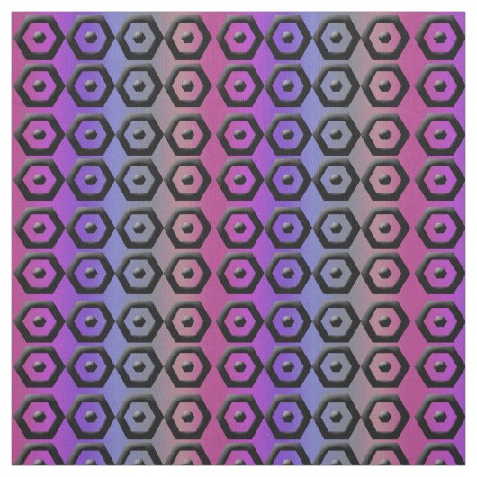 Meerkleurige Hexagon Cotton Fabric Stof (Swatch)