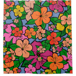 Meerkleurige Hibiscus Flowers Shower Curtain Douchegordijn