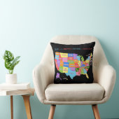 Meerkleurige kaart van de Verenigde Staten Kussen (Stoel)