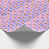 Meerkleurige kamille-array met neonverlichting. cadeaupapier (Hoek)