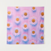 Meerkleurige kamille-array met neonverlichting. wandkleed (Voorkant (horizontaal))