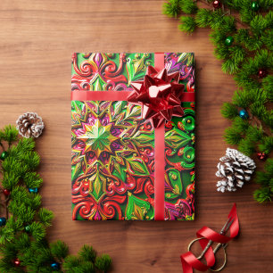 ~ Meerkleurige kerstcadeaus ~ Cadeaupapier