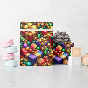 ~ Meerkleurige kerstcadeaus ~ Cadeaupapier
