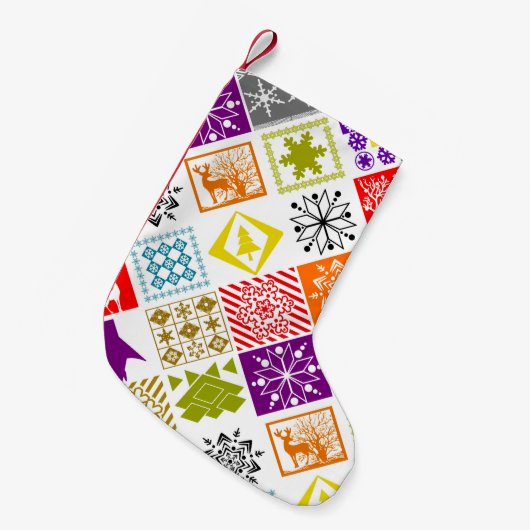 Meerkleurige Kerstmis Kleine Kerstsok (Voorkant (Hangend))